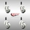 Service Caster 3.5 Inch 316SS Gray Polyurethane Swivel 3/4 Inch Expanding Stem Caster Set SCC-SS316EX20S3514-PPUB-34-4 - alternate 1